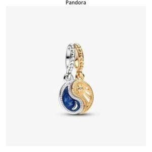 Pandora Two-tone Splittable Sun & Moon Dangle Charm
